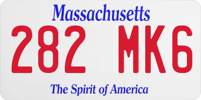 MA license plate 282MK6