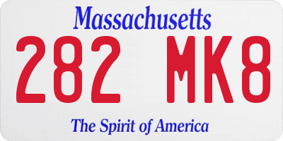 MA license plate 282MK8