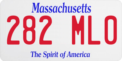 MA license plate 282ML0