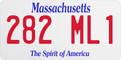 MA license plate 282ML1