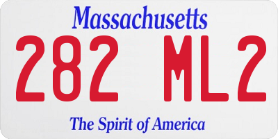 MA license plate 282ML2