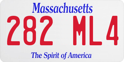 MA license plate 282ML4