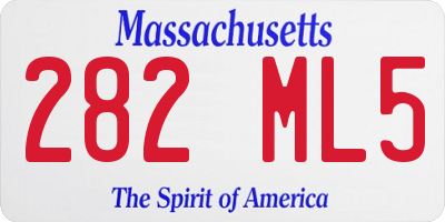 MA license plate 282ML5