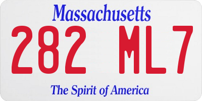 MA license plate 282ML7