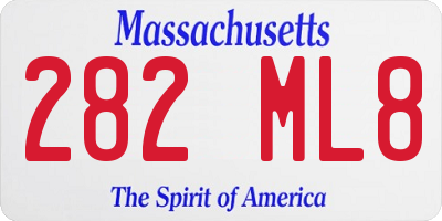 MA license plate 282ML8