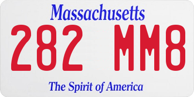 MA license plate 282MM8