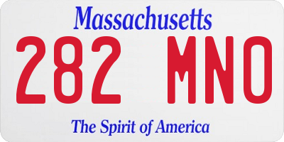 MA license plate 282MN0