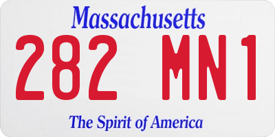 MA license plate 282MN1