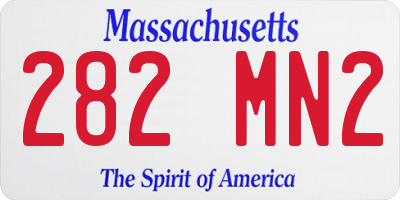 MA license plate 282MN2