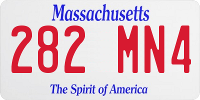 MA license plate 282MN4