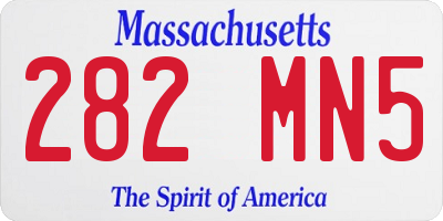 MA license plate 282MN5