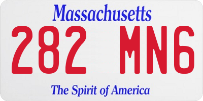 MA license plate 282MN6
