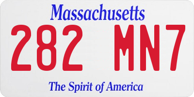 MA license plate 282MN7