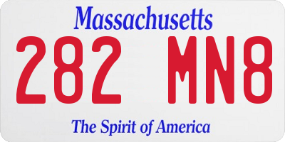 MA license plate 282MN8