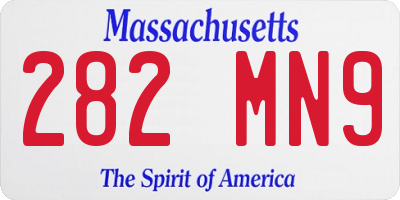 MA license plate 282MN9