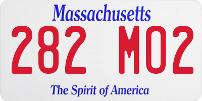 MA license plate 282MO2