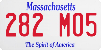 MA license plate 282MO5