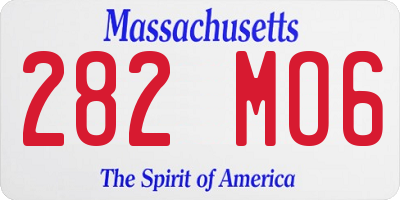 MA license plate 282MO6