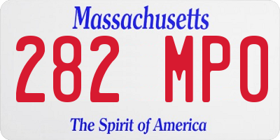 MA license plate 282MP0