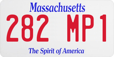 MA license plate 282MP1