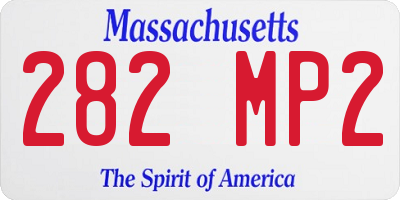 MA license plate 282MP2