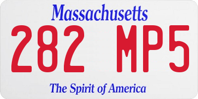 MA license plate 282MP5