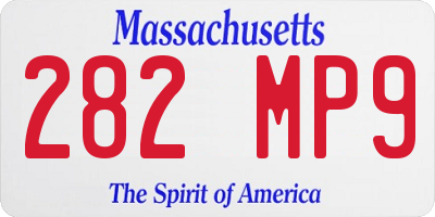 MA license plate 282MP9
