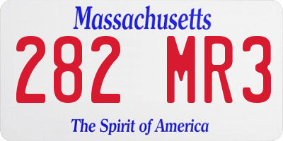 MA license plate 282MR3