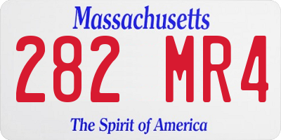 MA license plate 282MR4