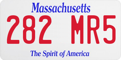 MA license plate 282MR5