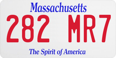 MA license plate 282MR7