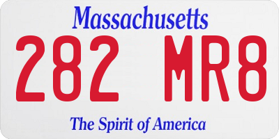 MA license plate 282MR8