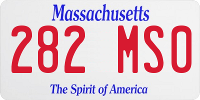 MA license plate 282MS0