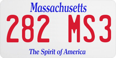 MA license plate 282MS3