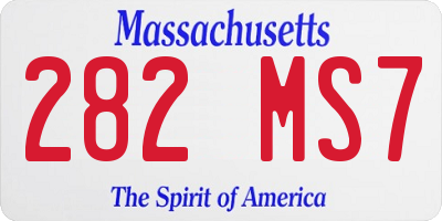 MA license plate 282MS7