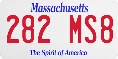 MA license plate 282MS8