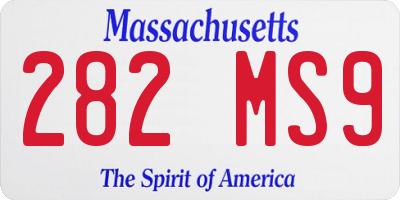 MA license plate 282MS9
