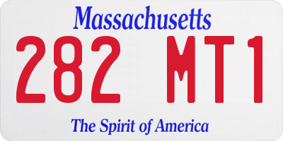 MA license plate 282MT1