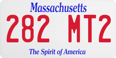 MA license plate 282MT2