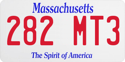 MA license plate 282MT3