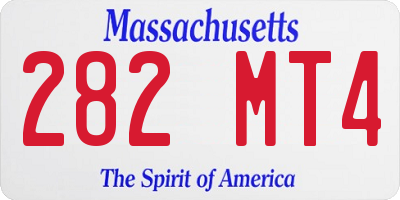 MA license plate 282MT4