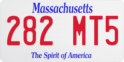 MA license plate 282MT5