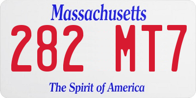 MA license plate 282MT7