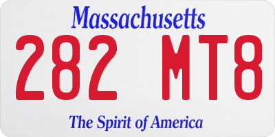 MA license plate 282MT8
