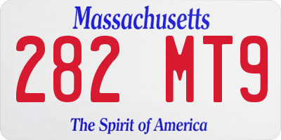 MA license plate 282MT9