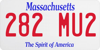 MA license plate 282MU2