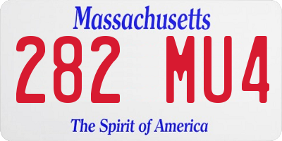 MA license plate 282MU4