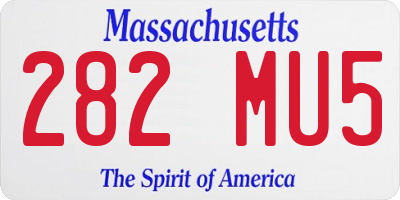 MA license plate 282MU5
