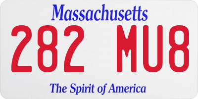 MA license plate 282MU8