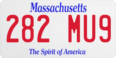 MA license plate 282MU9